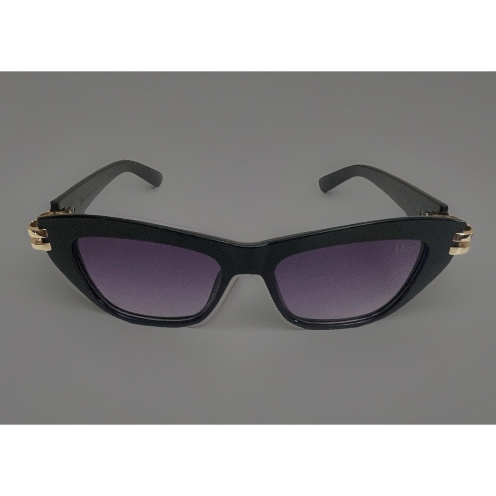 Dior CDior B2U Sunglass Women Black Cat Eye Frame Purple Lens Butterfly EUC